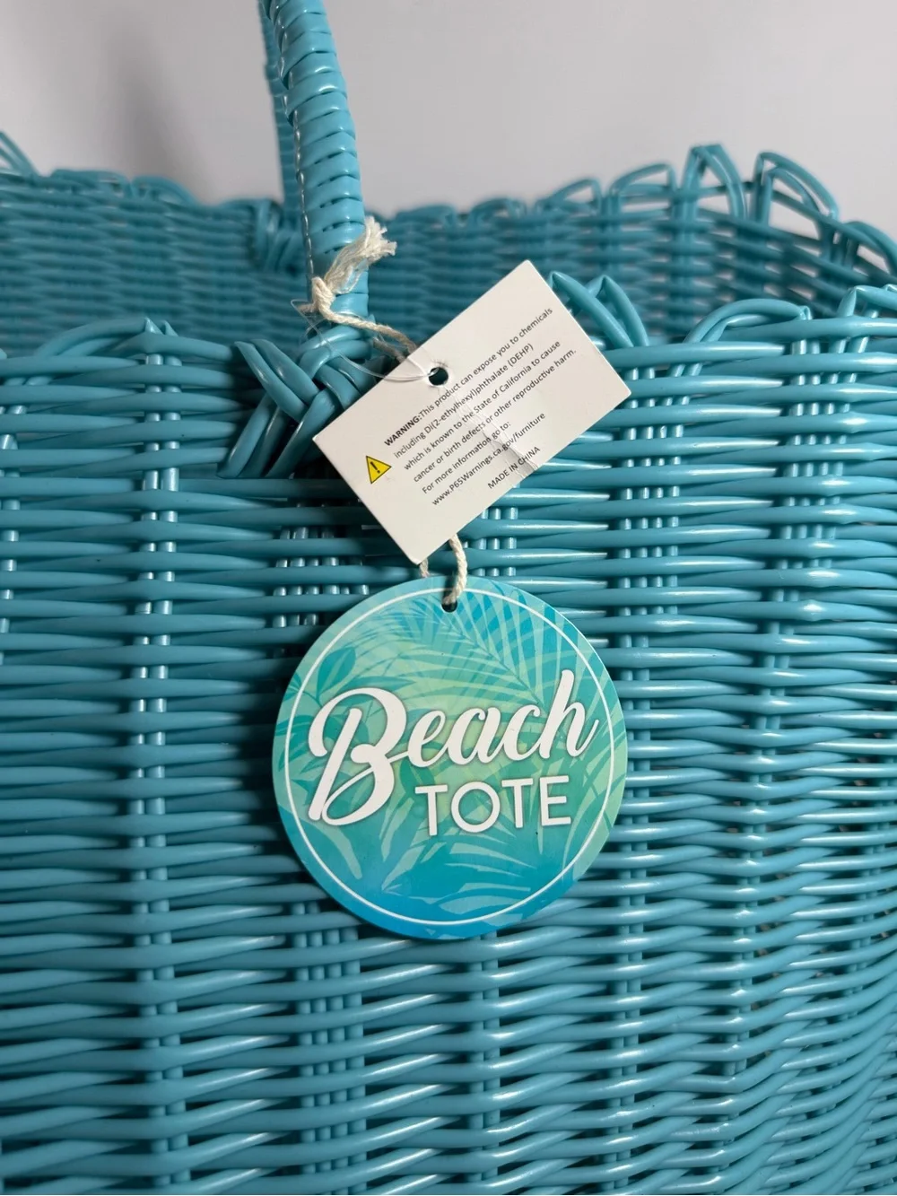 Source Unknown Turquoise Woven Beach Tote